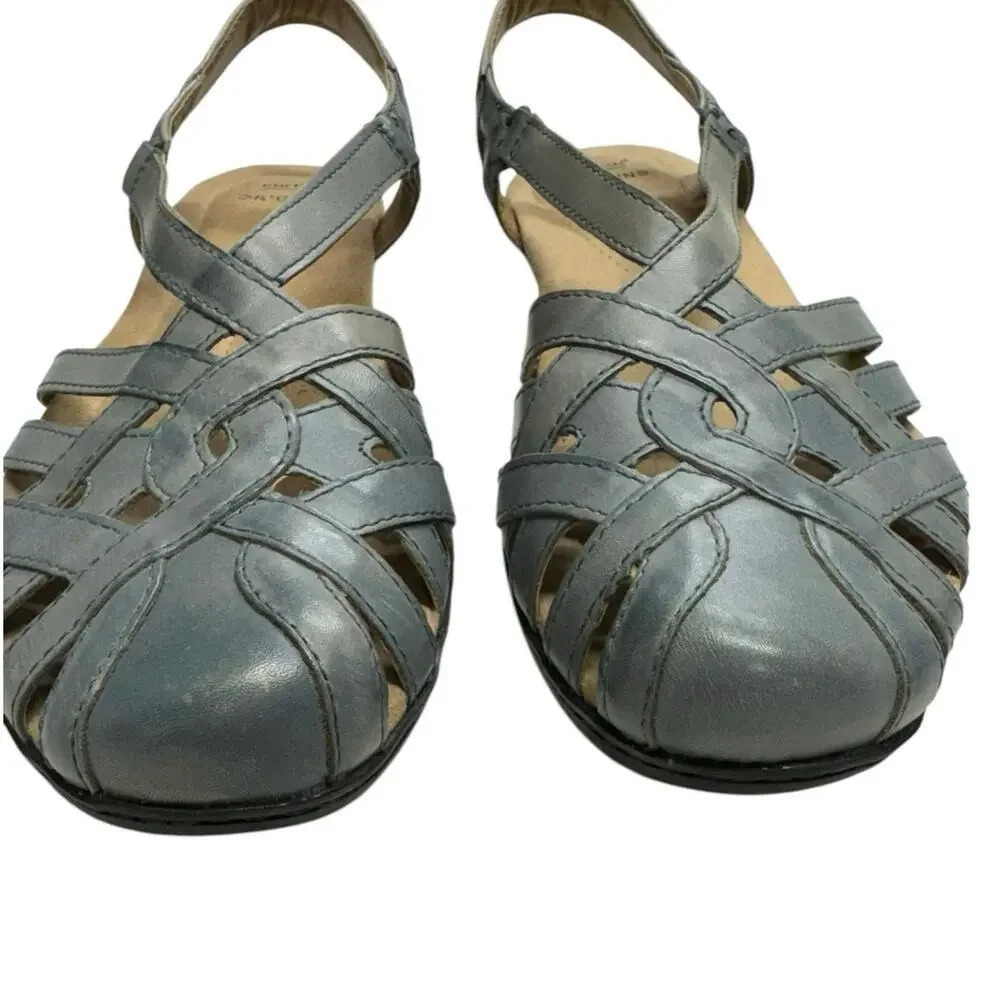 Earth Origins Belle Brielle Moroccan Blue Leather Sandals Size 9.5N - Picture 3 of 11